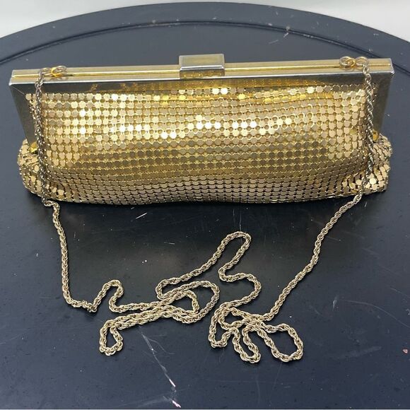 La Regale Chain Gold Sequin Bling Evening Gala Bag Vintage - Picture 2 of 10